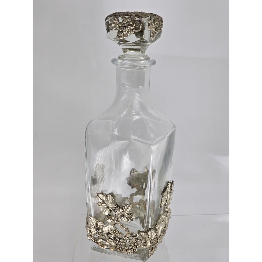 Arthur Court Liquor Decanter Pewter Rabbits & Grapevine Design - Made‎ In France